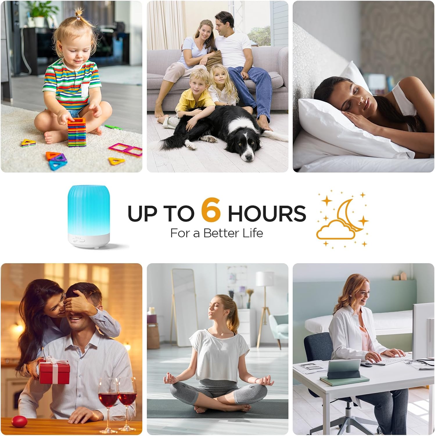 Thumbnail 6 de Romon Diffusore di Oli Essenziali 250 ml – Diffusore a ultrasuoni, LED a 7 colori, umidificatore per casa e ufficio