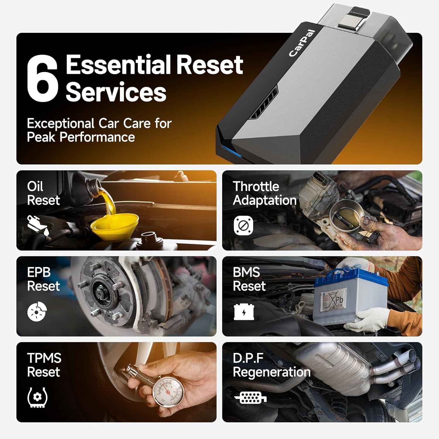 Thumbnail 4 de TOPDON Carpal-B : valise diagnostic OBD2 Bluetooth pour iOS et Android, 6 fonctions de remise à zéro