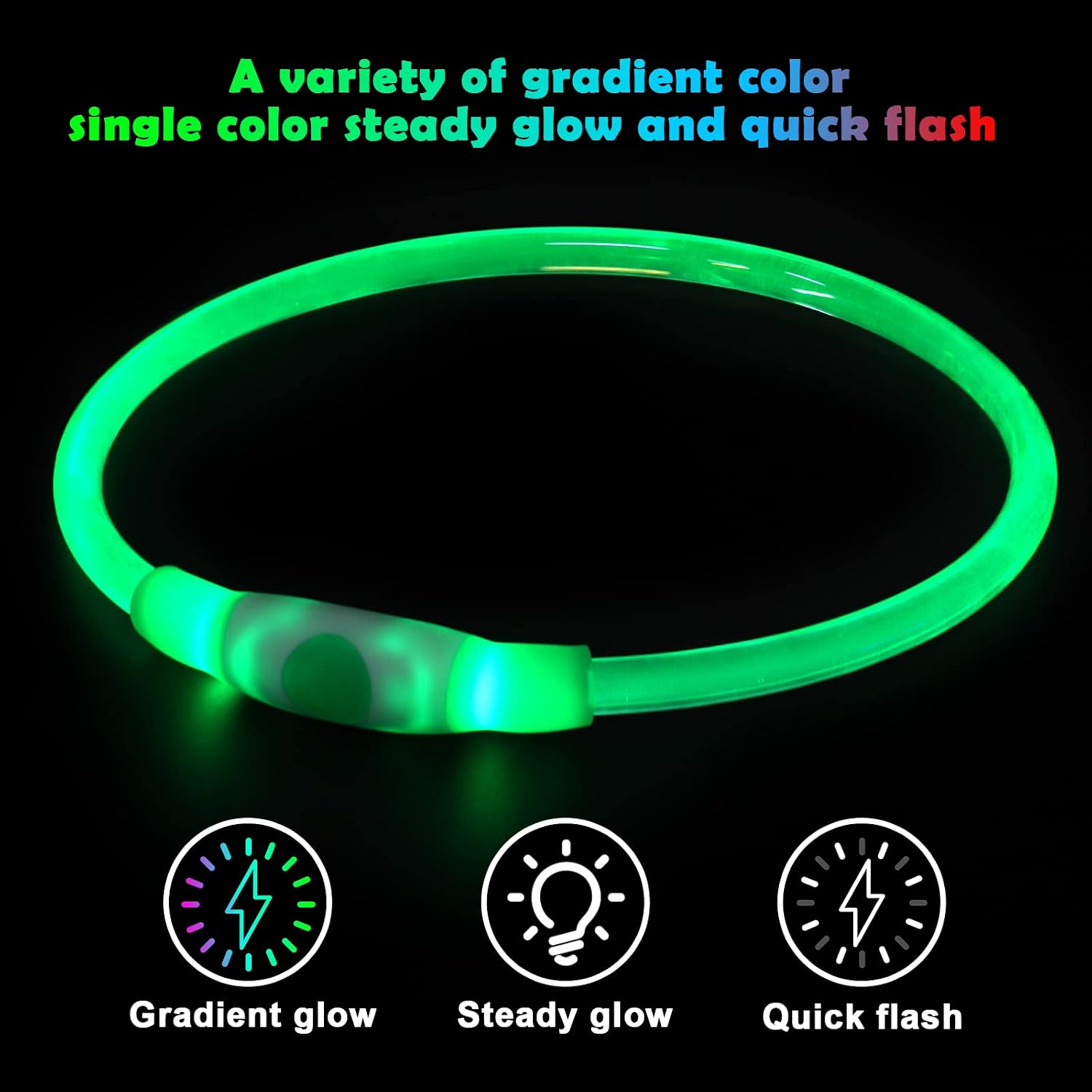 Detalle 1 de AUAUY collare luminoso LED per cani 70 cm