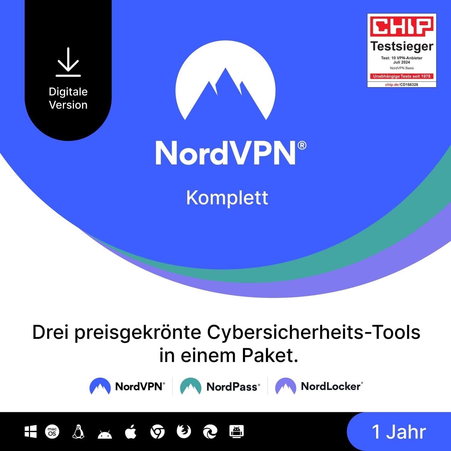Detalle de NordVPN Komplett 1 Jahr – VPN- und Cybersicherheitssoftware inklusive Cloud-Speicher