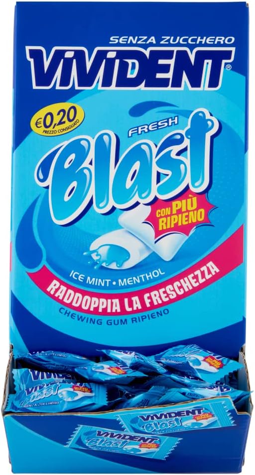 Detalle de Vivident Fresh Blast chewing gum ripiene 200pz 🍬