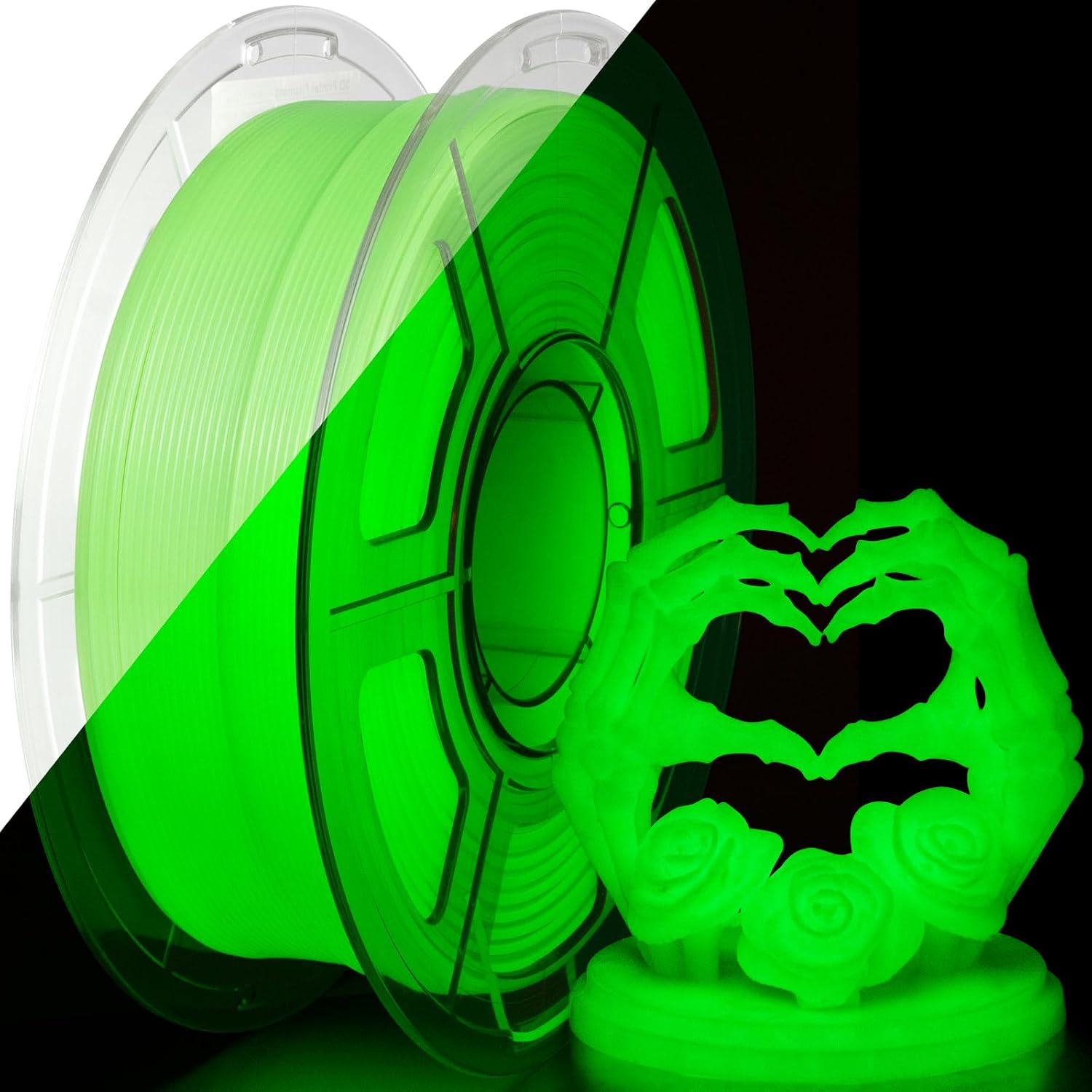 Detalle de iSANMATE PETG Grün Glow-in-the-Dark Filament 1,75 mm (1 kg) – FDM 3D-Druckmaterial