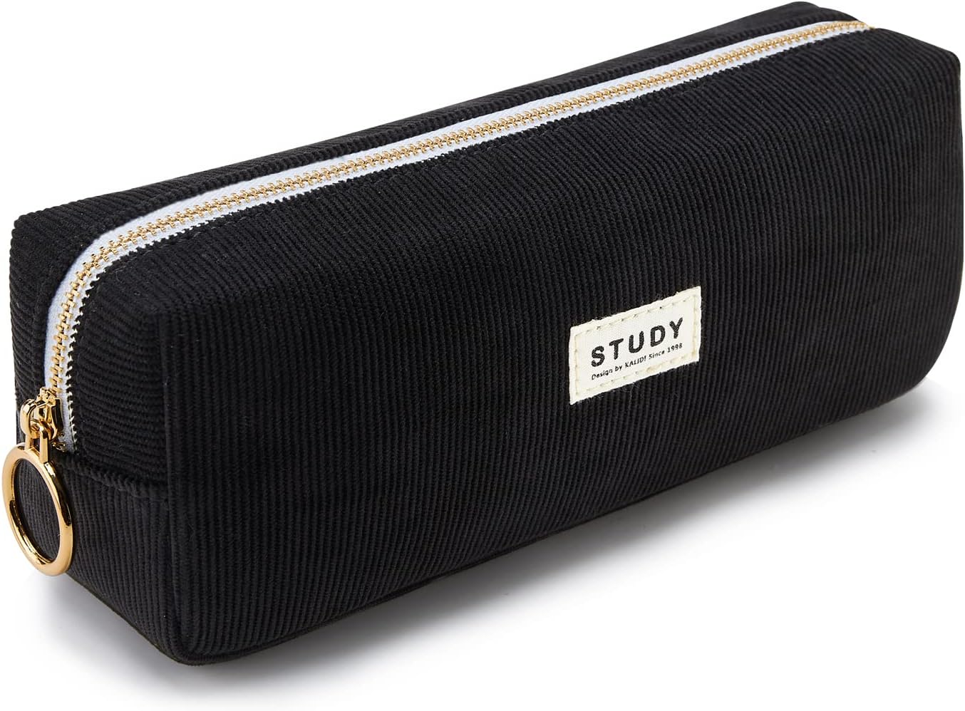 KALIDI large corduroy pencil case with zip – stationery pouch for school, college and travel