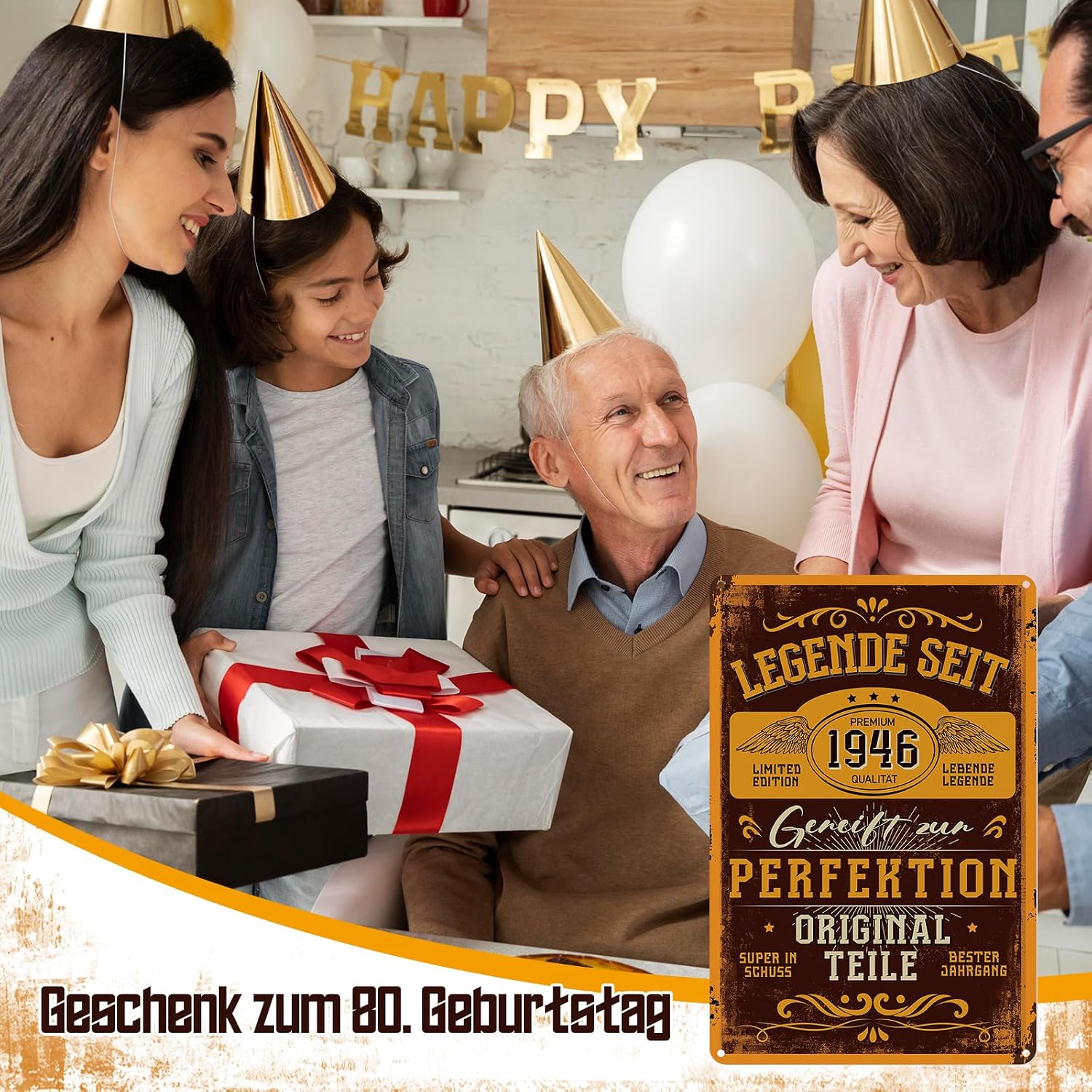 Thumbnail 6 de Blechschild Schild 80 Geburtstag – Retro Metallschild „LEGENDEN SEIT 1946“ 20x30 cm