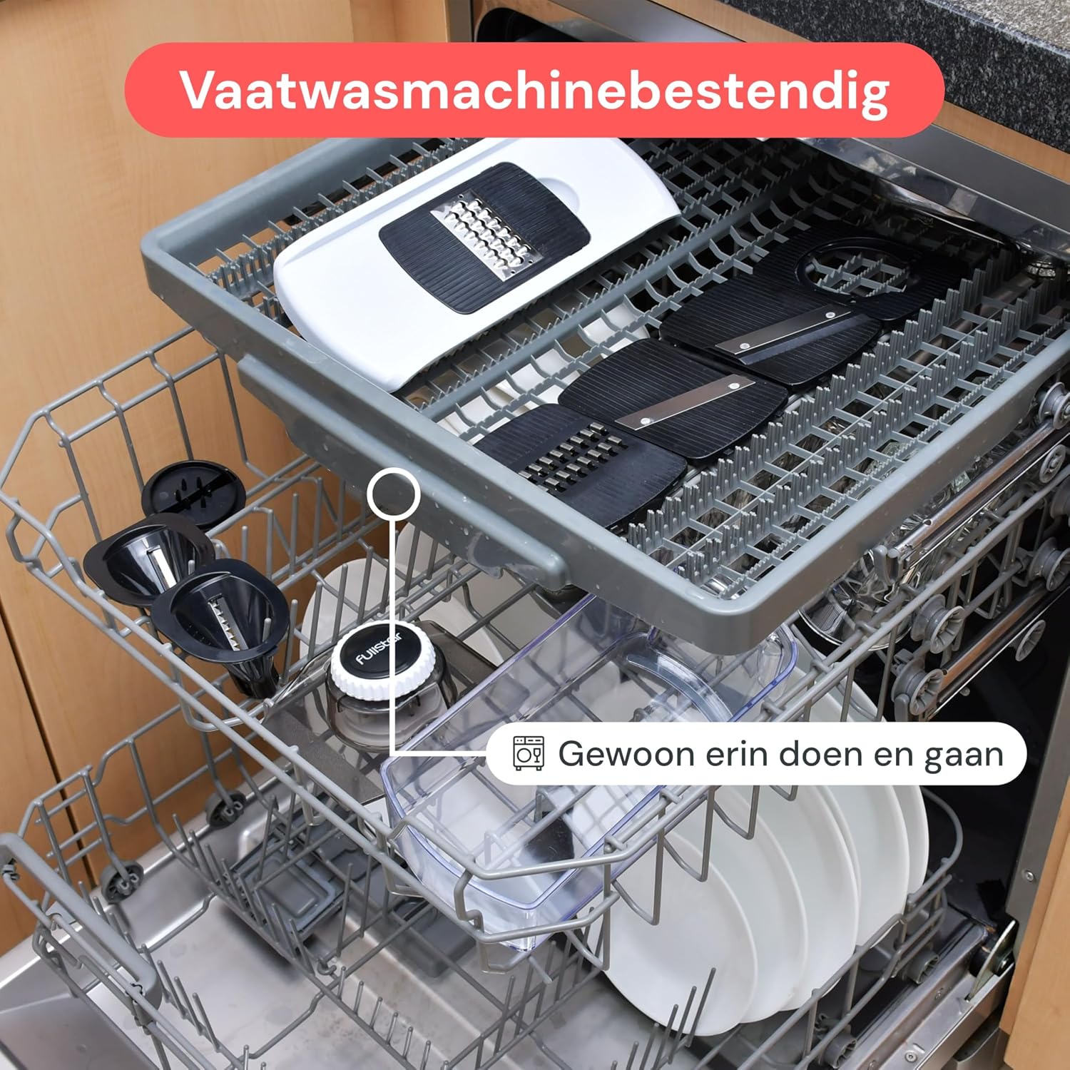 Thumbnail 6 de Fullstar Pro mandolinesnijder 6-in-1 met opvangbak en verwisselbare messen