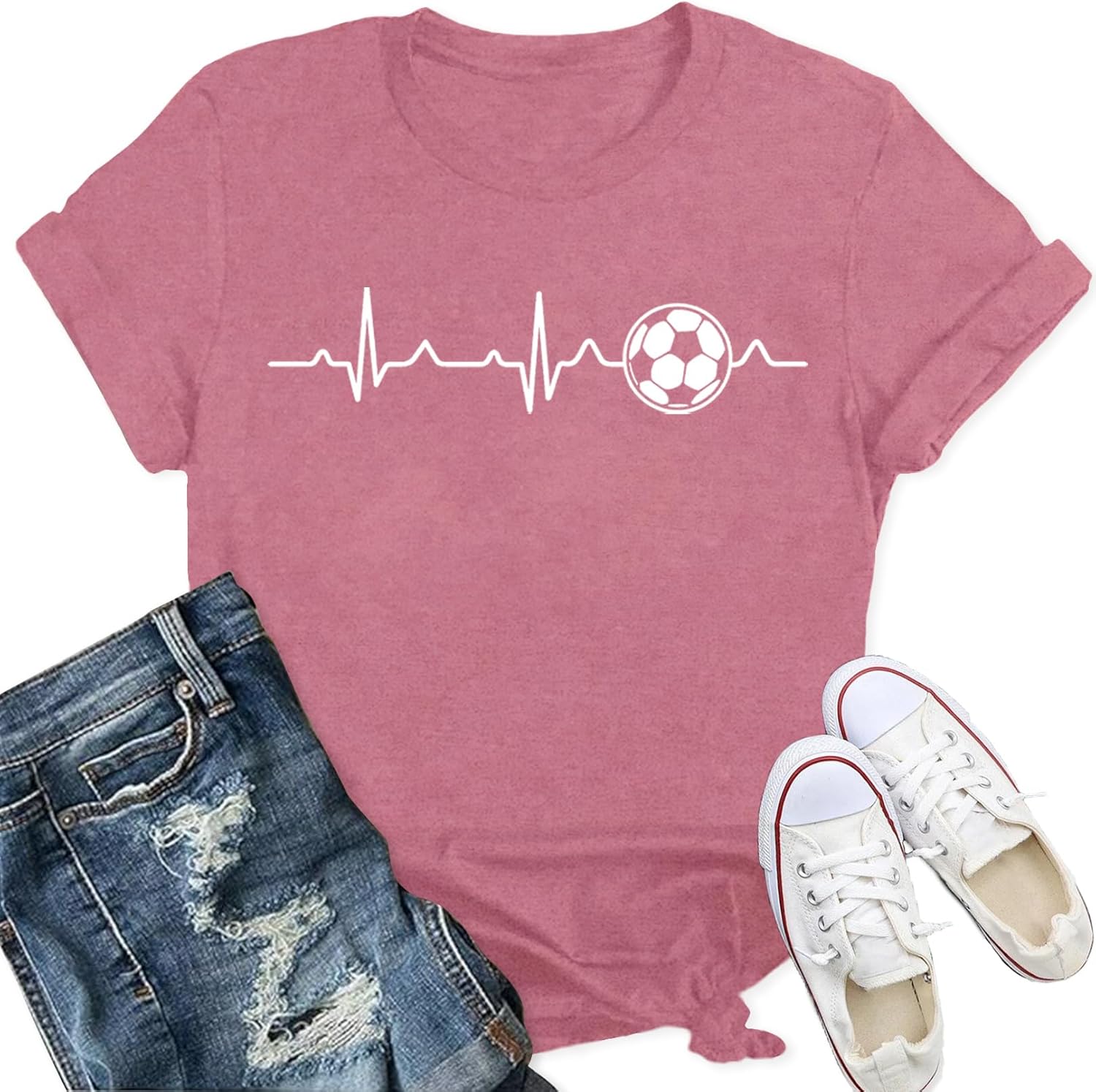 Detalle de Qskall football heart T-shirt