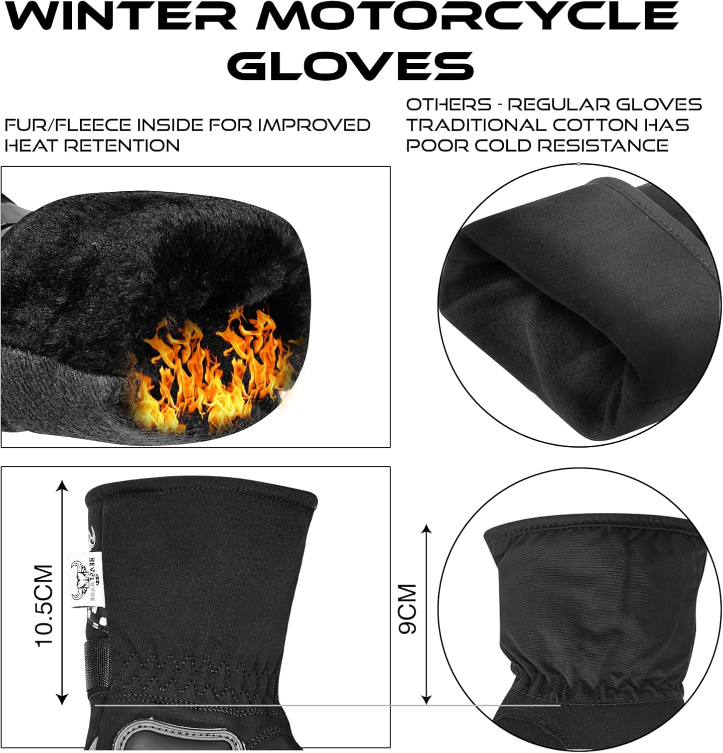Detalle 2 de BEAST RAGE Winter motorcycle gloves, touchscreen gloves