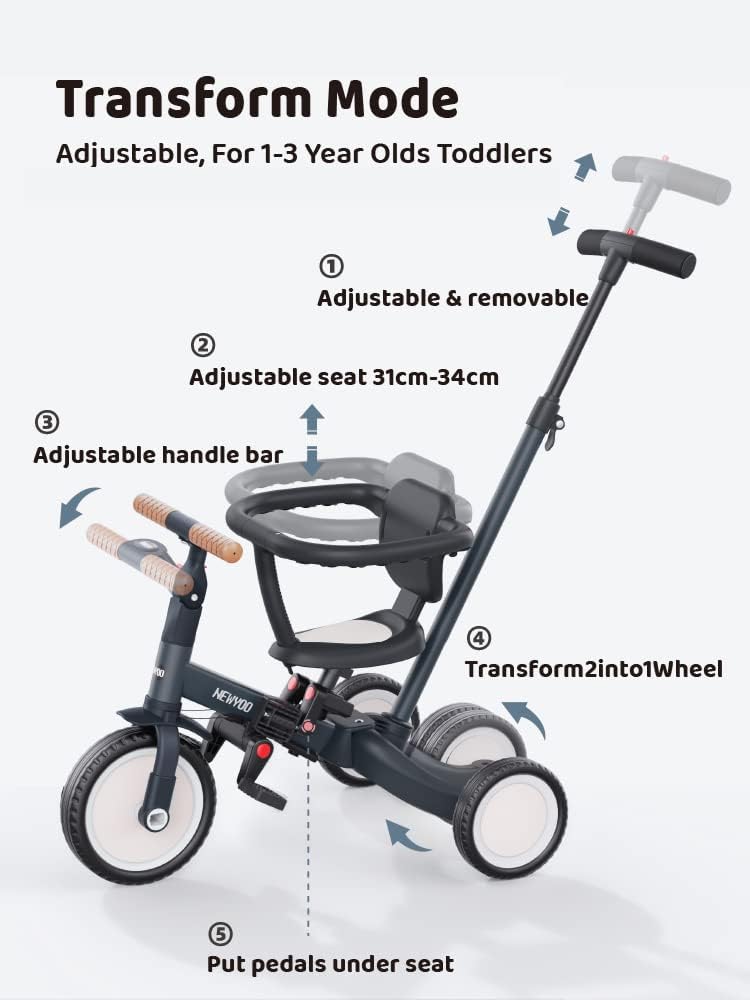 Thumbnail 4 de newyoo TR008 Tricycle 5‑in‑1 for Toddlers
