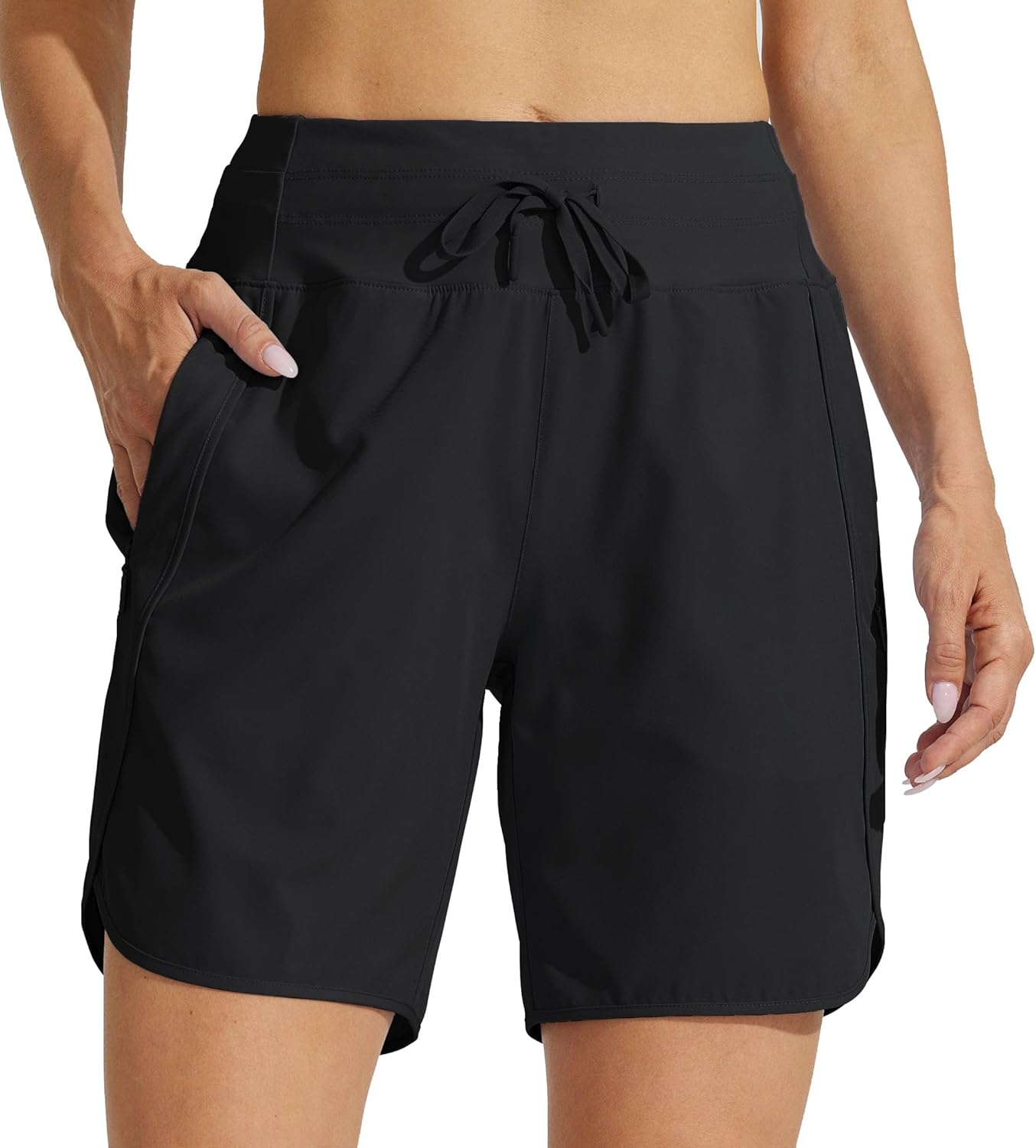 Thumbnail 3 de WILLIT Damen Shorts Sporthose Kurz High Waist – Schnelltrocknend, 7" Inseam, mit 3 Reißverschlussfächern
