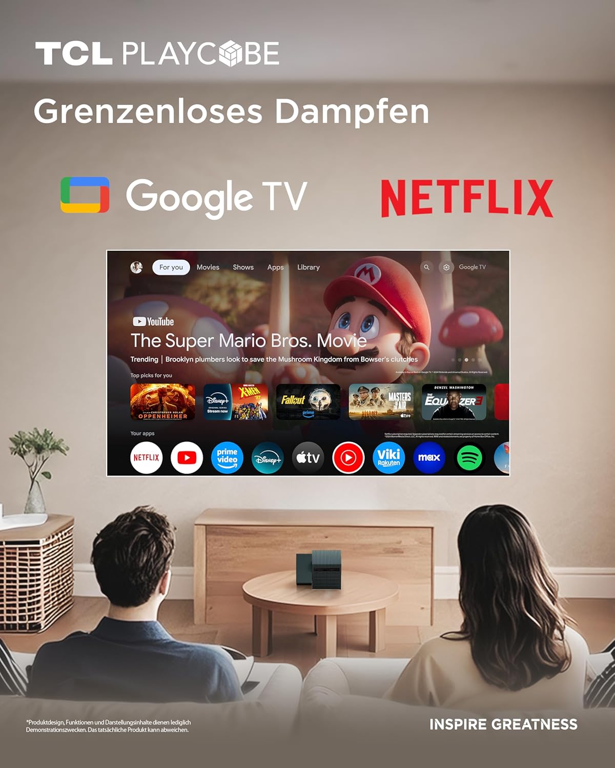 Thumbnail 1 de TCL PlayCube DLP Mini Beamer 4K mit Akku – kompakt, hell und flexibel