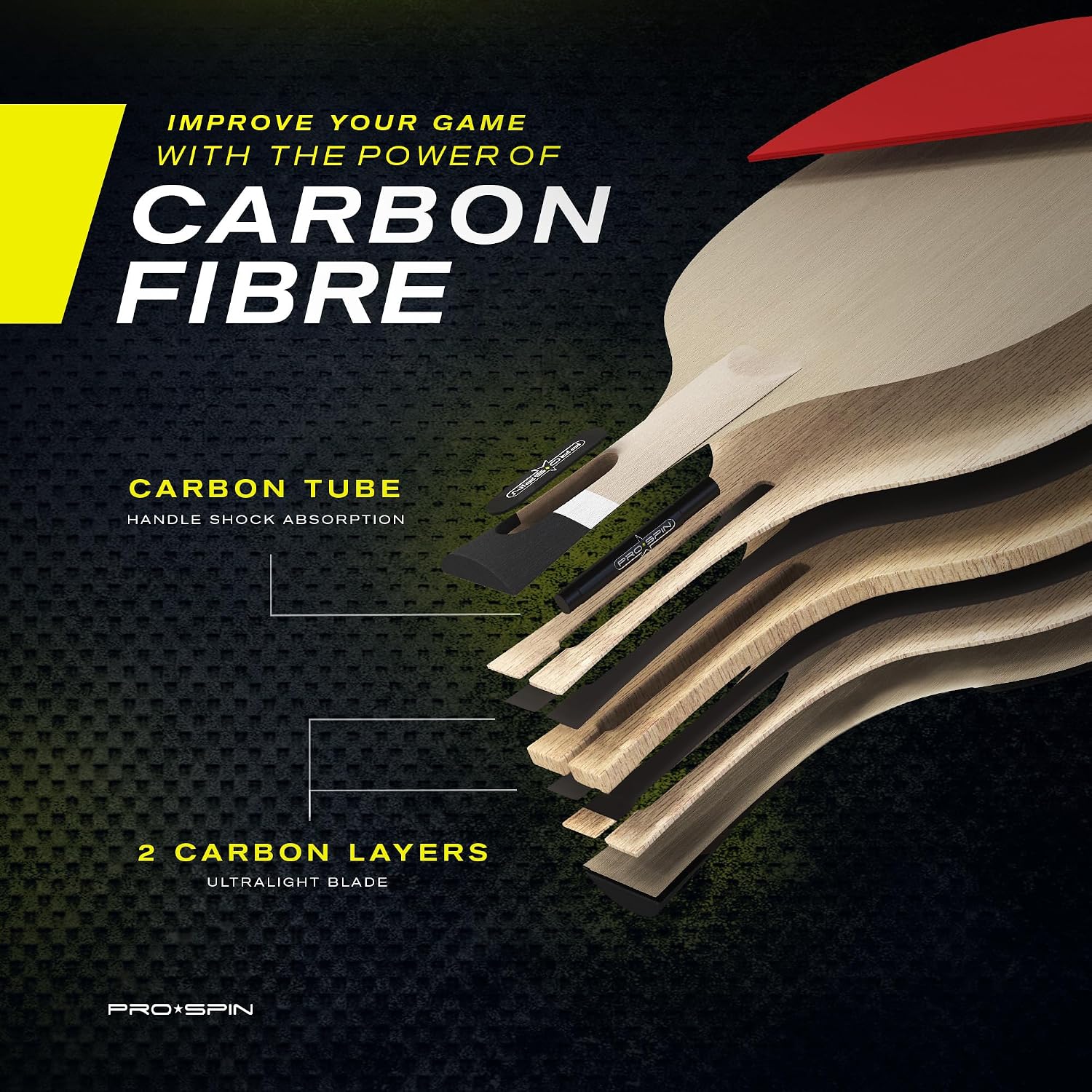 Detalle 2 de PRO-SPIN Carbon Fibre Table Tennis Bat