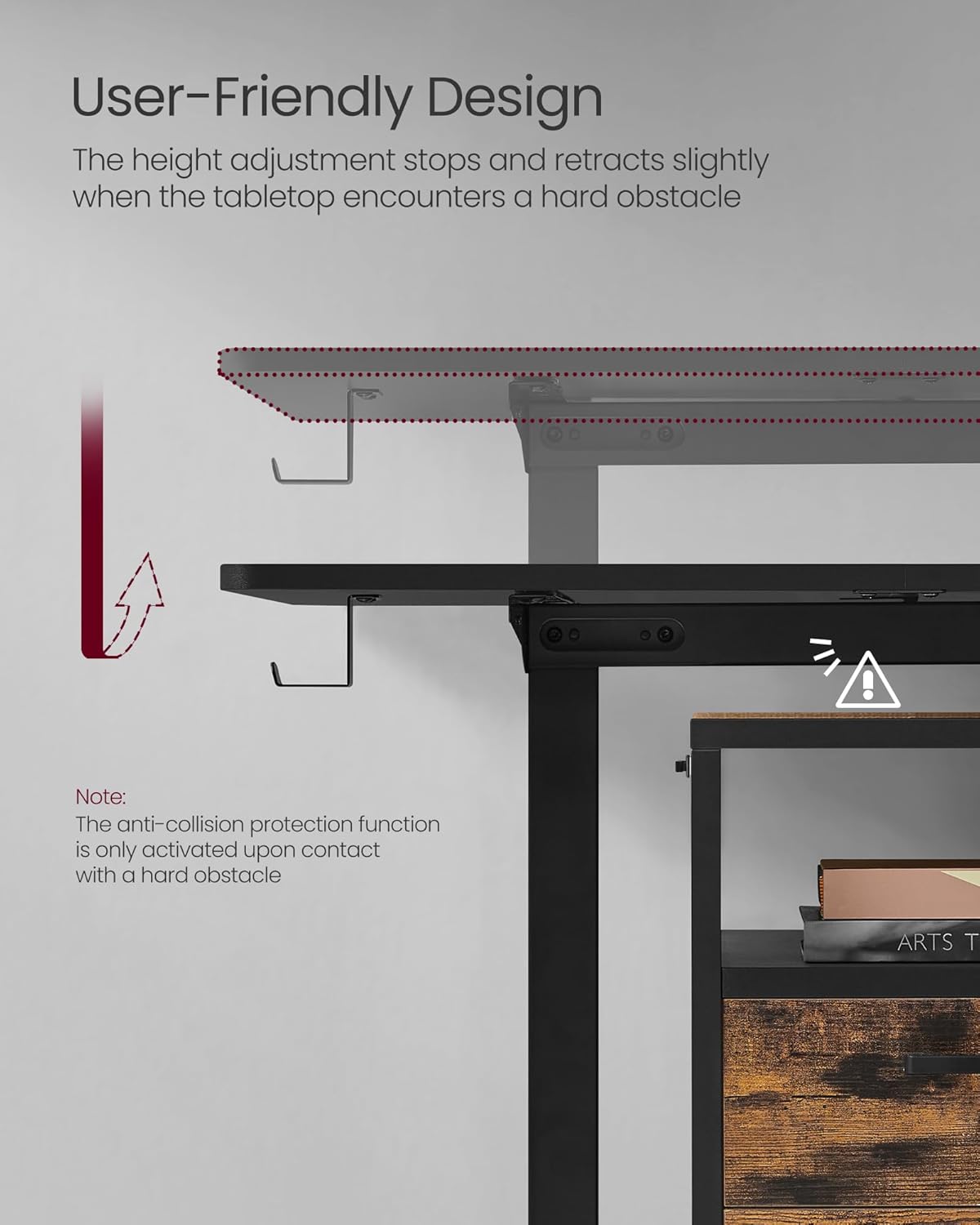 Detalle de VASAGLE Electric Standing Desk LSD134B02 (140 x 60 cm) – Height Adjustable
