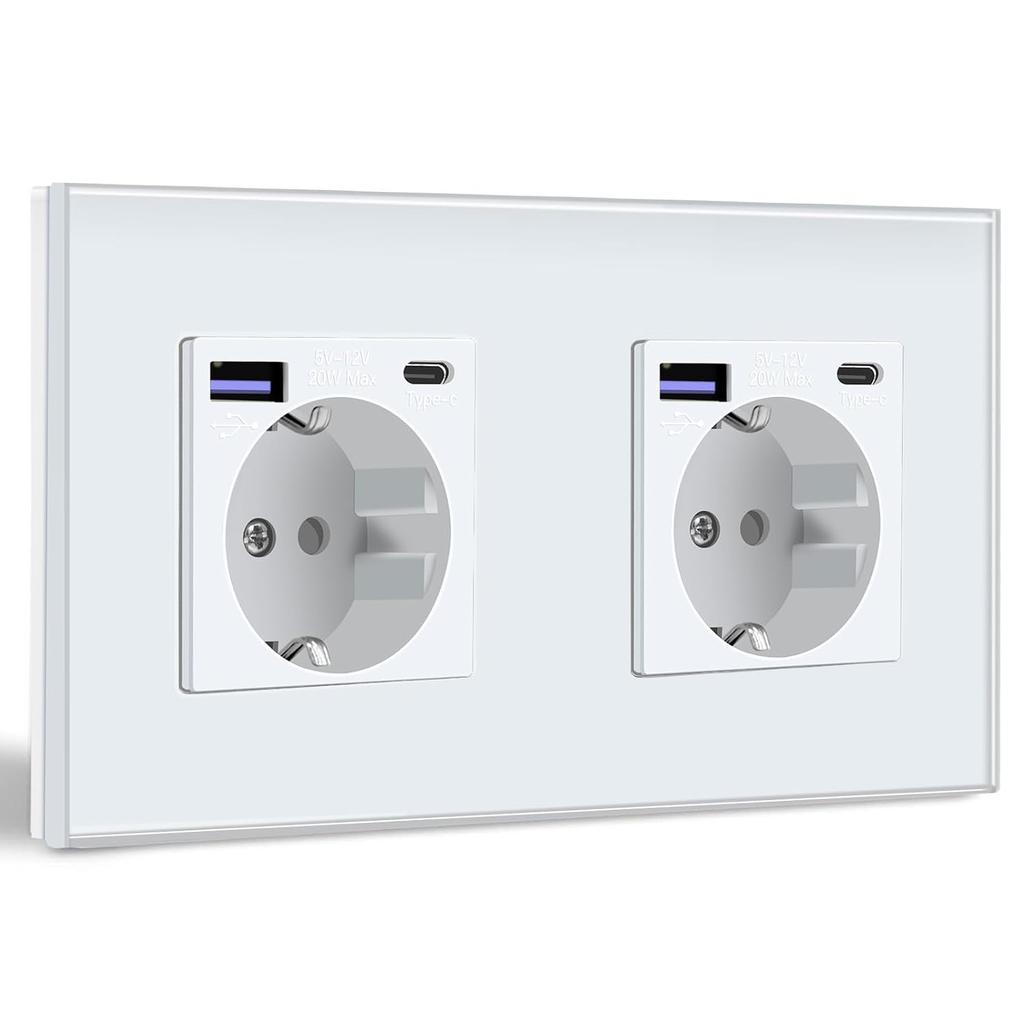 Detalle de BSEED Schuko Steckdose mit USB‑C 20W Schnellladung 🔌