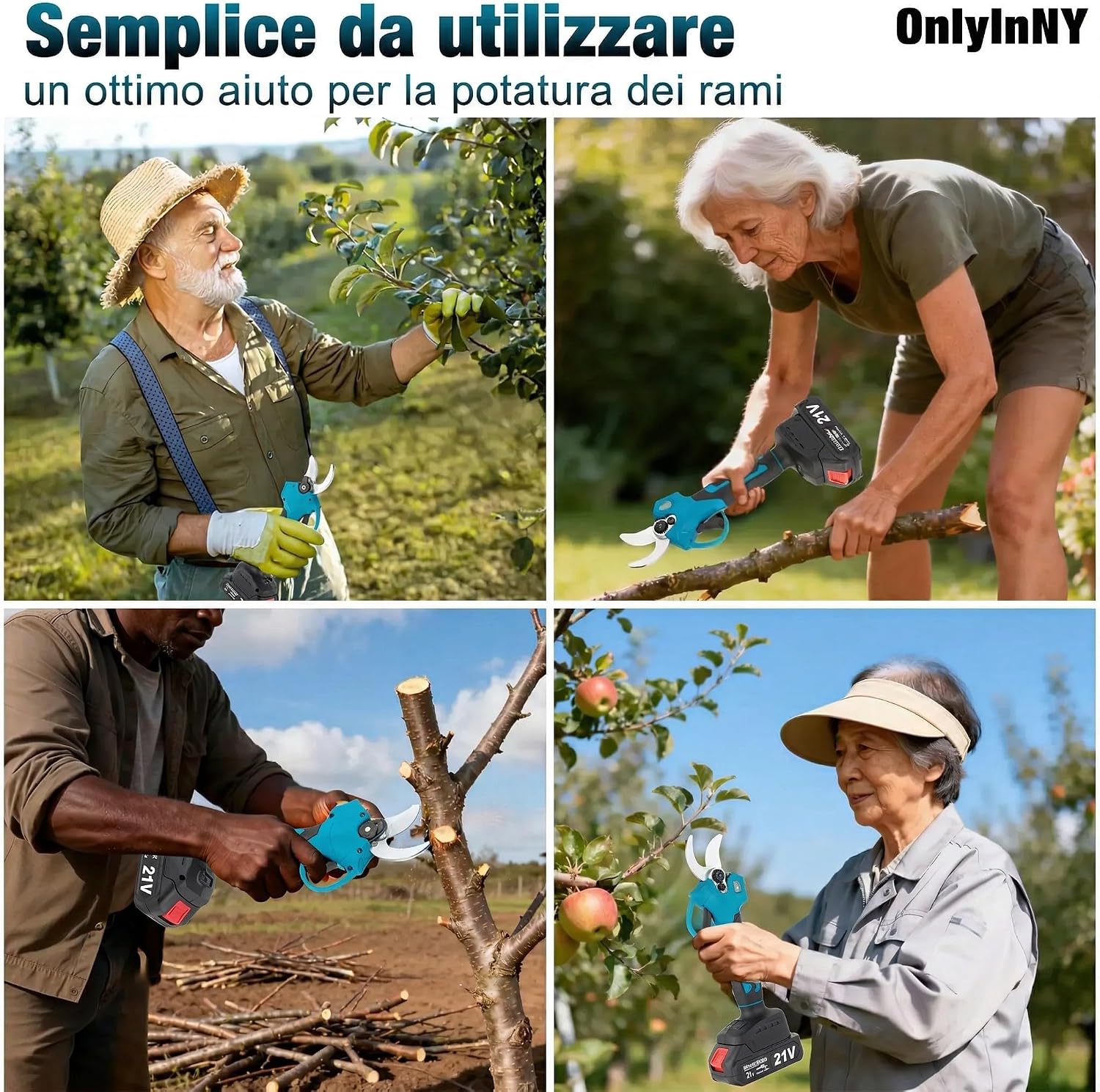 Thumbnail 6 de Cesoie Elettriche Potatura Senza Fili con 2 Batterie 21V 2.0Ah e Lame SK5 – Taglio Ø40 mm