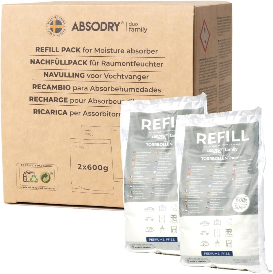 AbsoDry Nachfüllpack 2x600g Luftentfeuchter