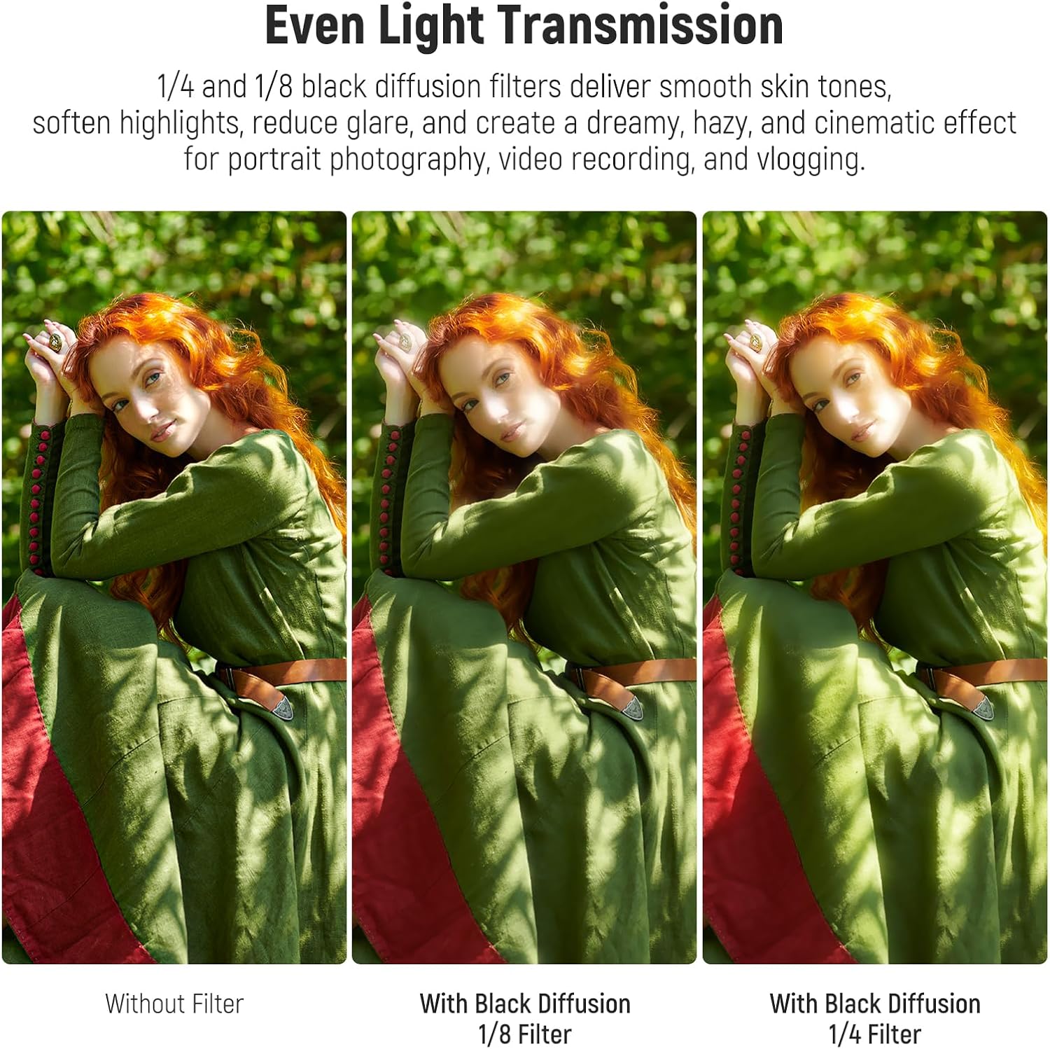 Thumbnail 3 de NEEWER 77mm Black Diffusion Lens Filter 1/4 & 1/8 2-Pack (Dreamy cinematic effect)