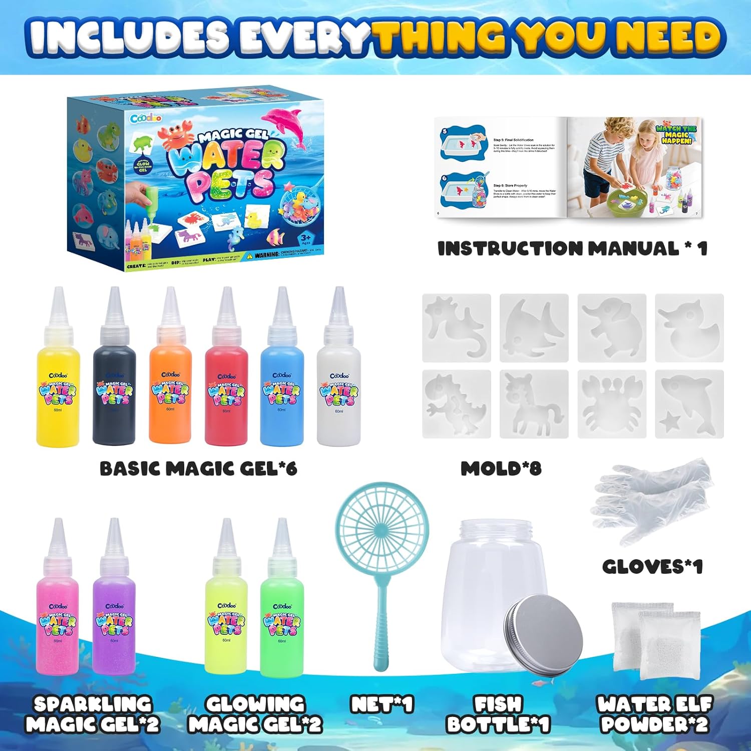 Thumbnail 6 de Magic Water Elf Toy Craft Kit for Kids: DIY Aqua Fairy Water Pets & Squishy Maker