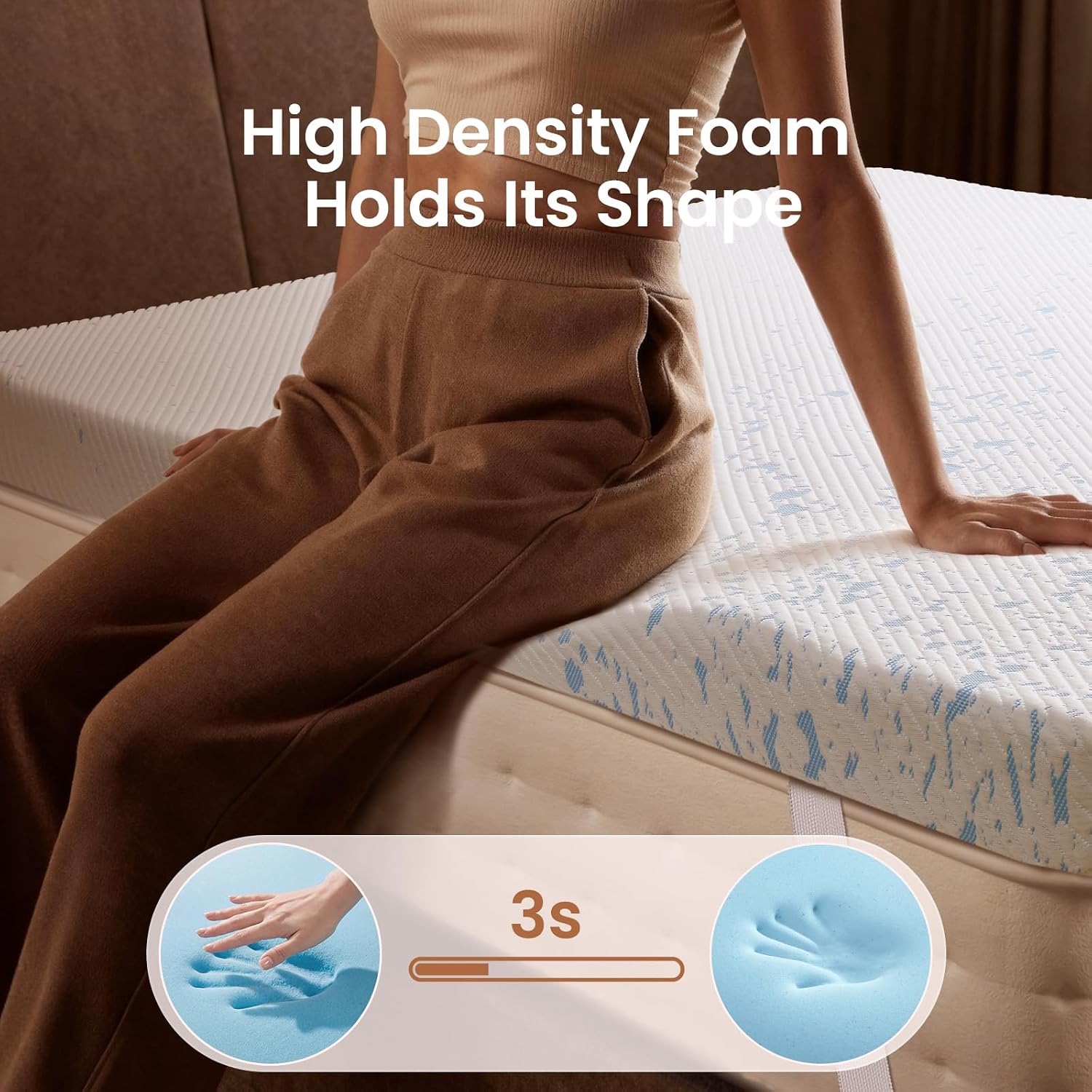Detalle 2 de OhGeni 3" Cooling Queen Memory Foam Topper Pad