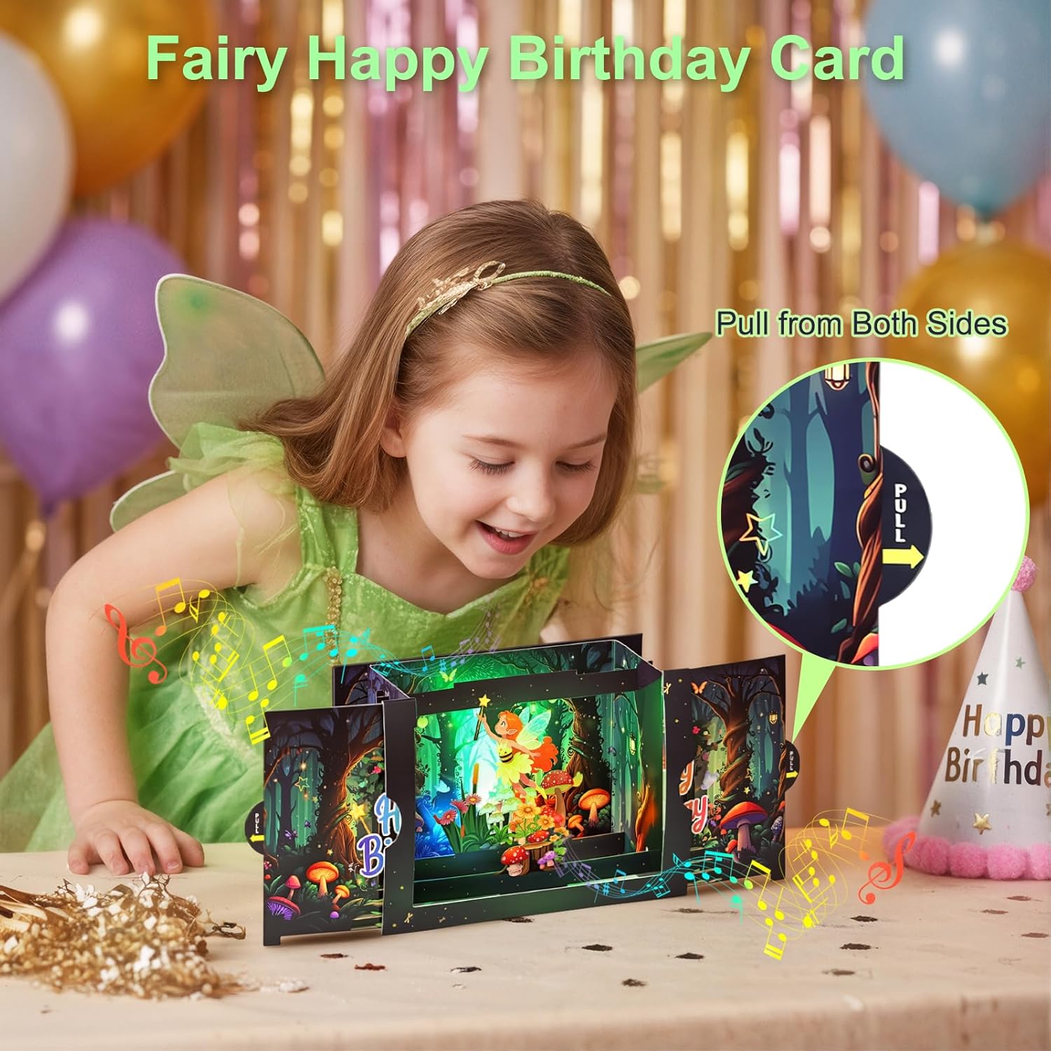 Thumbnail 3 de Magical Fairy Musical Birthday Card for Girls – 3D Pop Up with Lights & Music
