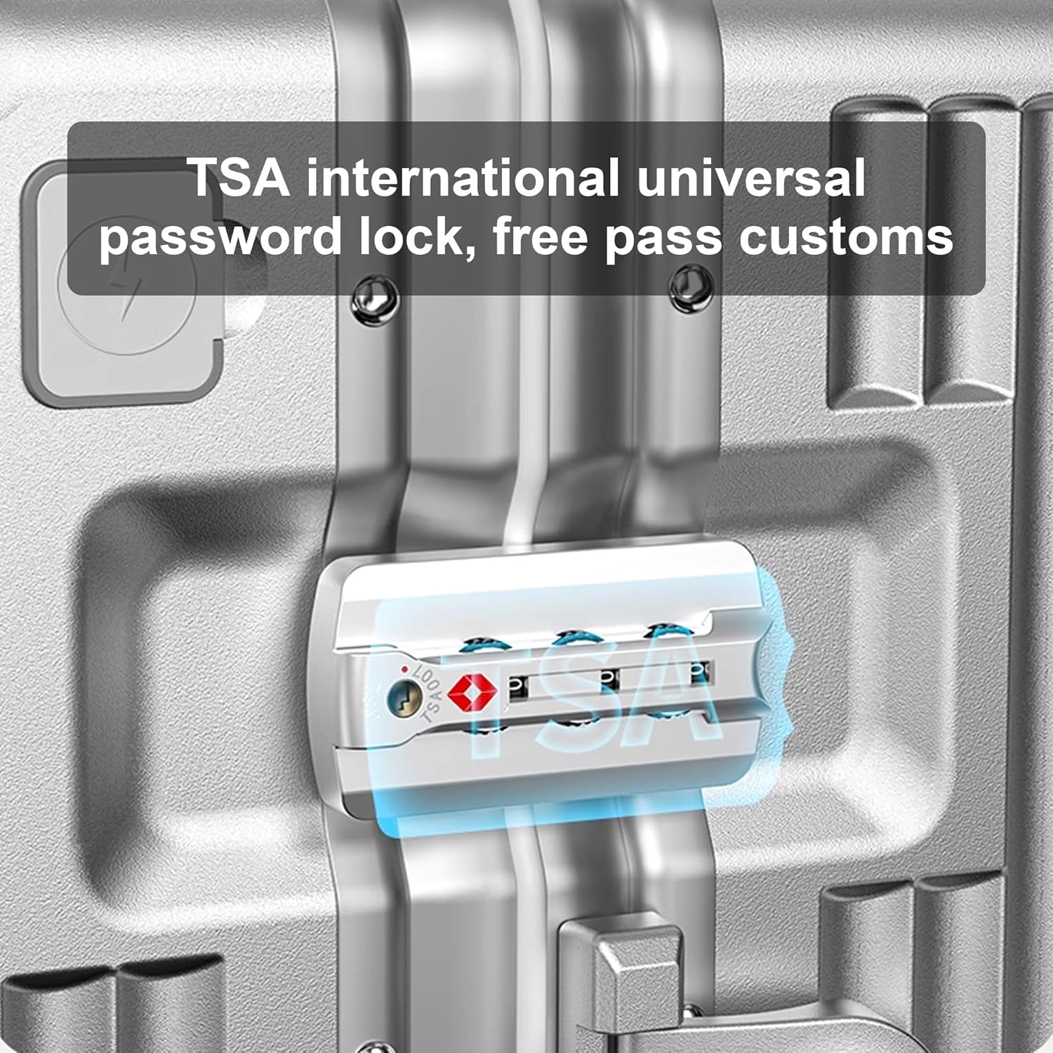 Thumbnail 2 de AIWEINY 20'' Silver Carry-On: TSA Lock, 360° Wheels, Dual-Compartment Hard Shell