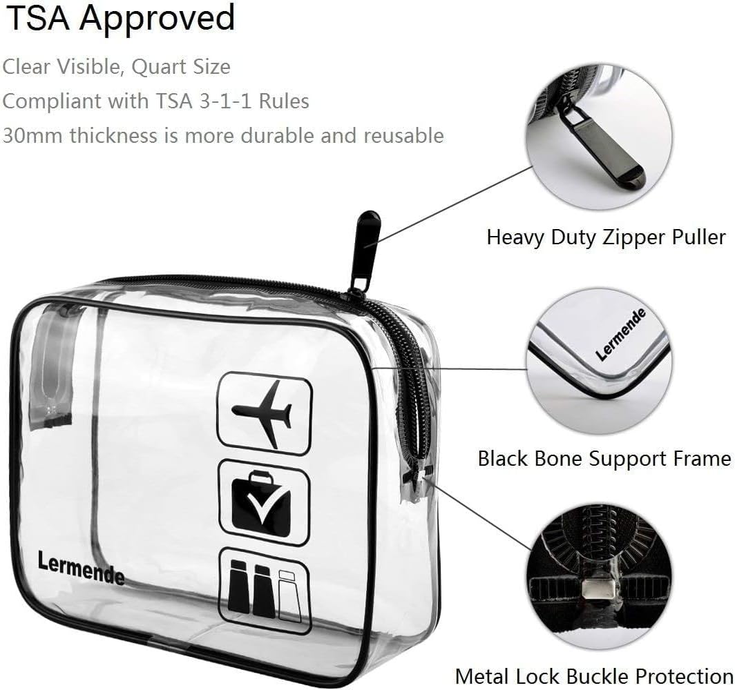 Thumbnail 2 de Lermende Trousse de Toilette Transparente TSA – 19,6 x 15 x 6,3 cm, 1 Litre
