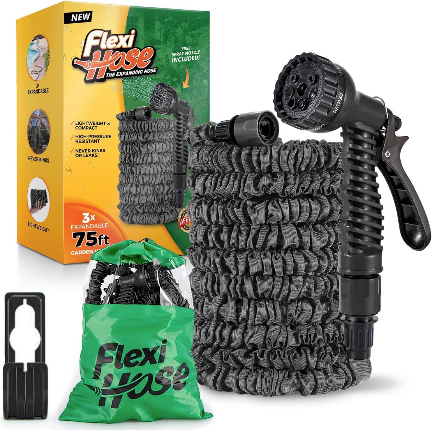 Thumbnail 6 de Flexi Hose Expandable Garden Hose (150ft / 45 m) with Spray Nozzle & 3/4-inch Fittings