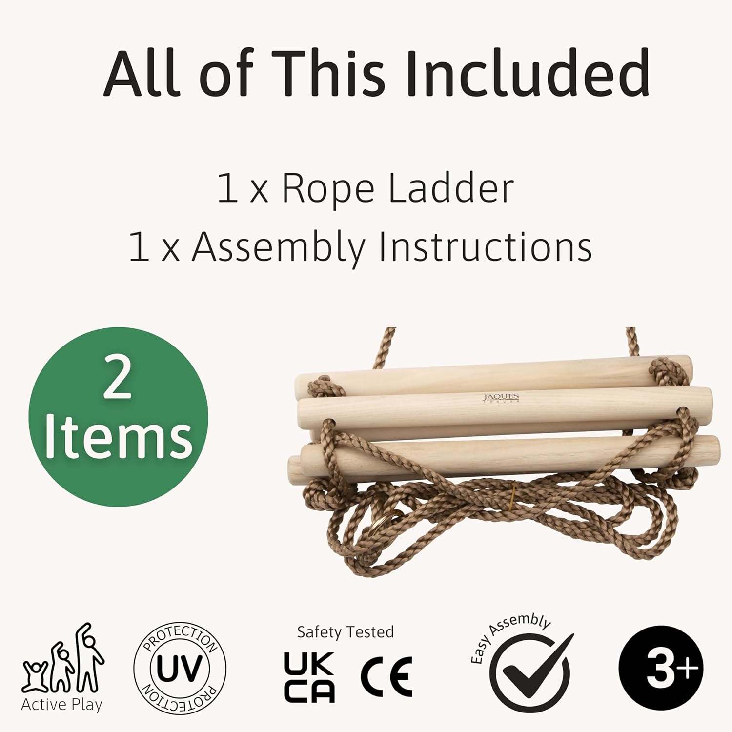 Thumbnail 2 de Jaques of London Garden Rope Ladder – wooden outdoor play equipment accessory (since 1795)