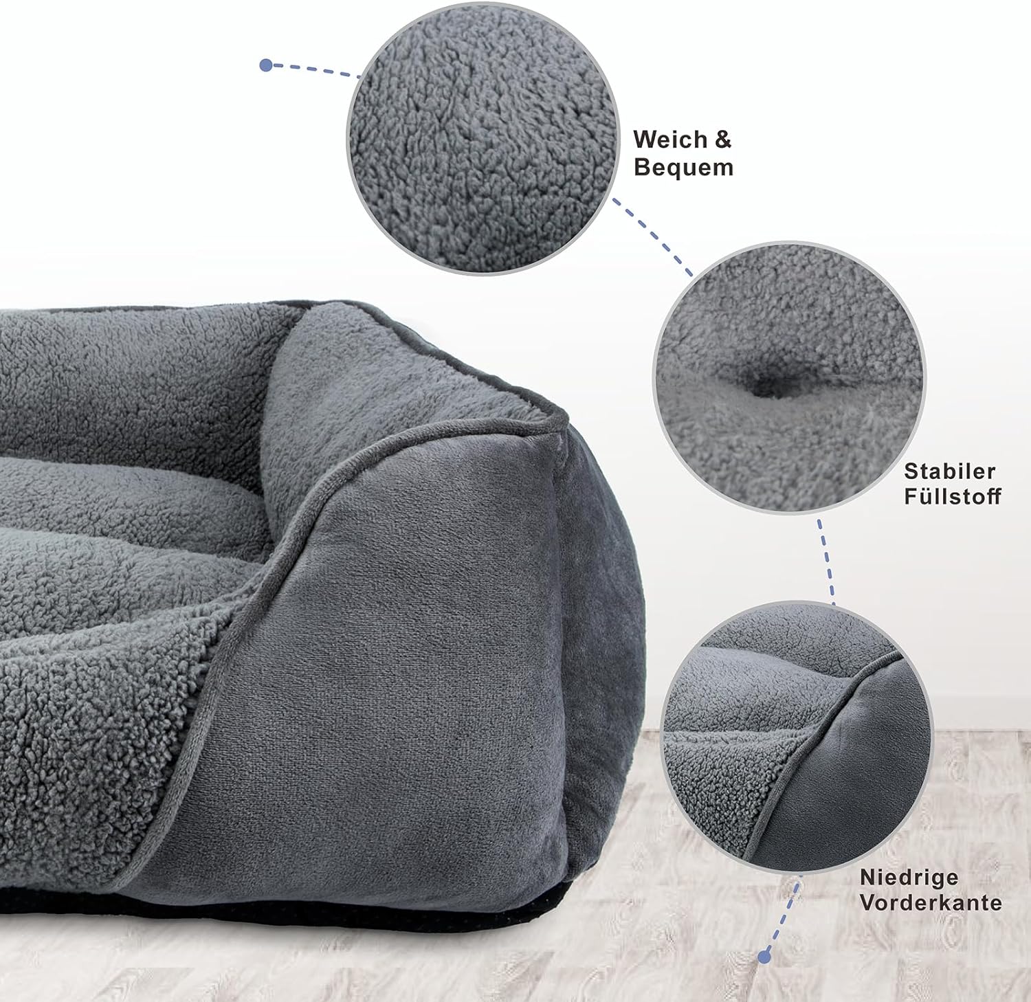 Thumbnail 2 de FURTIME Cuccia Cane Interno per cani di piccola taglia 51x48x15 cm, lavabile antiscivolo e con bordo rialzato