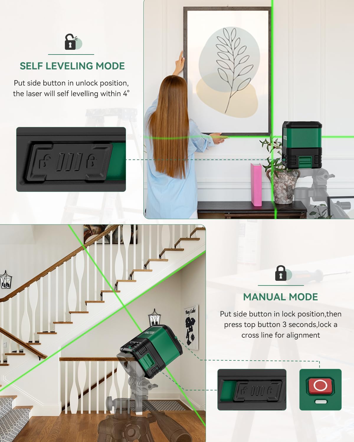 Thumbnail 2 de Nikotek Green Laser Leveler 1.2m tripod 🎯