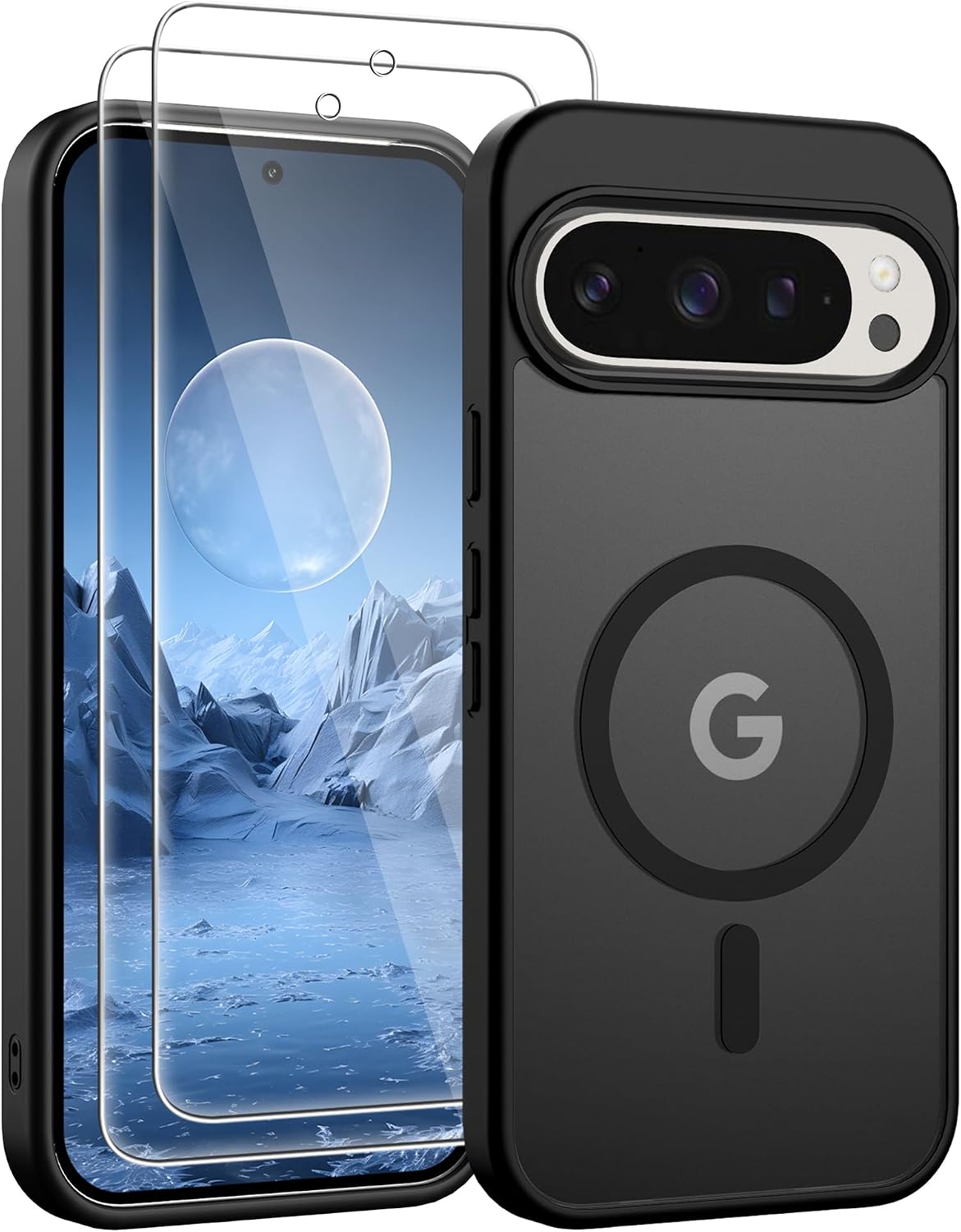 Detalle de Jshru Magnetic Case for Google Pixel 10 Pro XL (MagSafe compatible) with HD Screen Protectors x2 – Black