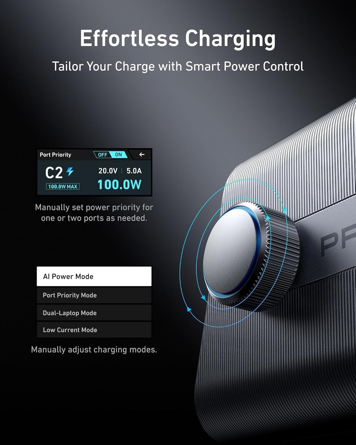 Detalle 1 de Anker Prime A2345 250W Charging Station, 6 Ports, LCD Display
