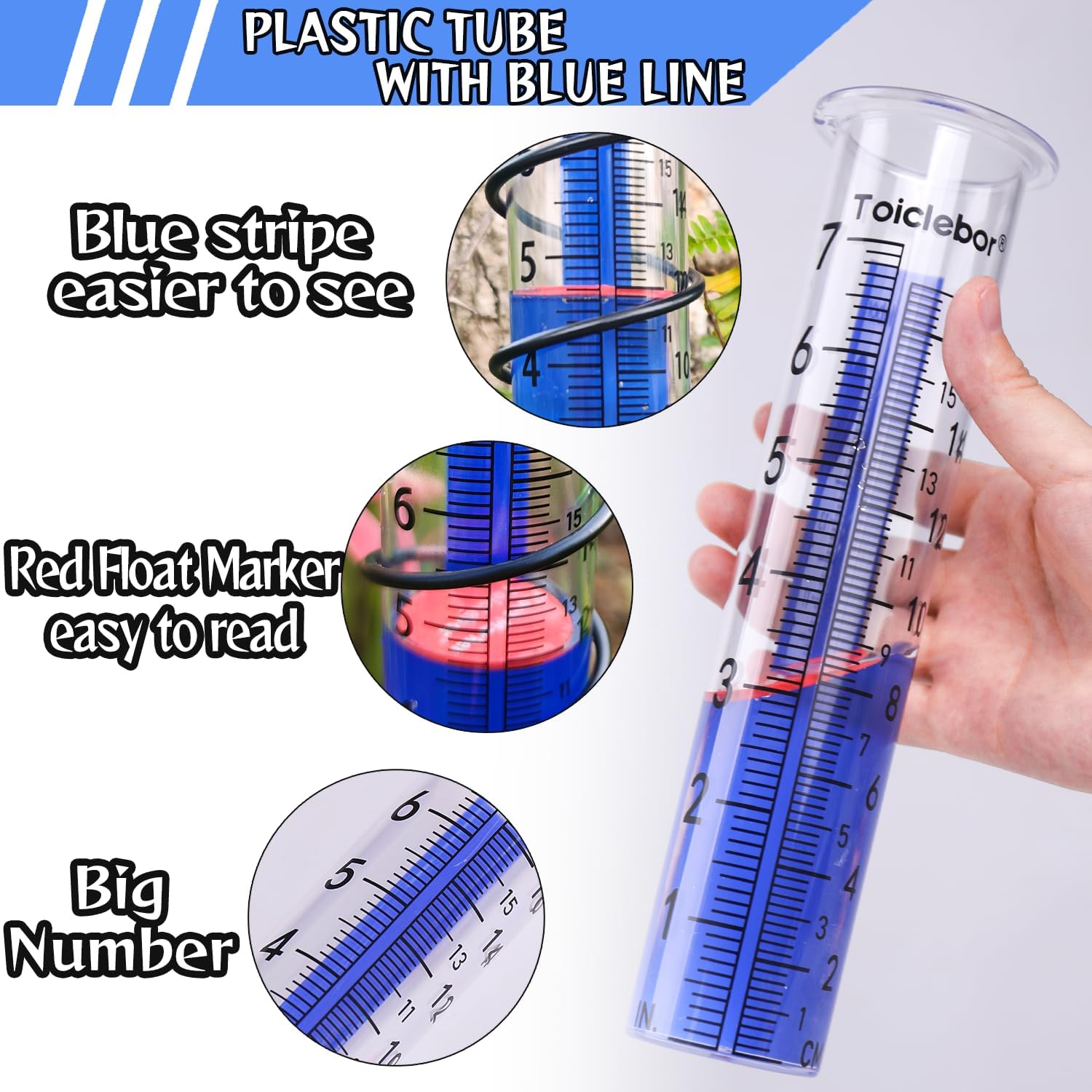 Detalle de Toiclebor Rain Gauge with Dual Scale