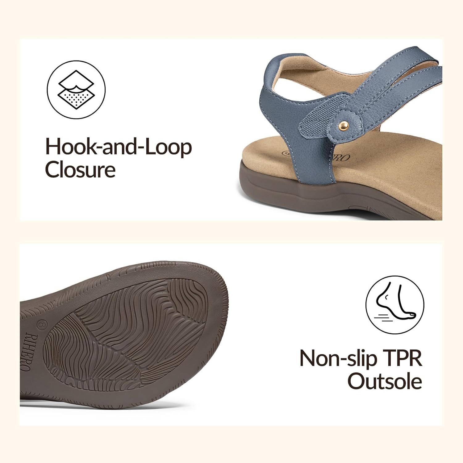 Thumbnail 4 de Rihero Orthopedic Sandals for Women with Arch Support and Adjustable Straps