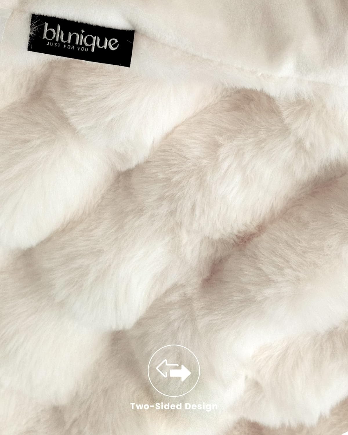 Thumbnail 4 de blunique Ultra Soft Faux Fur Throw Blanket 50x60