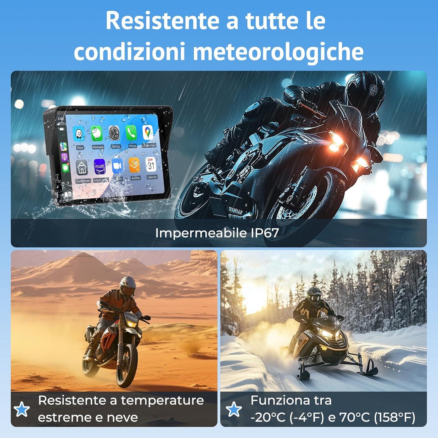 Thumbnail 5 de Wonsidary W722 CarPlay per moto 7 pollici