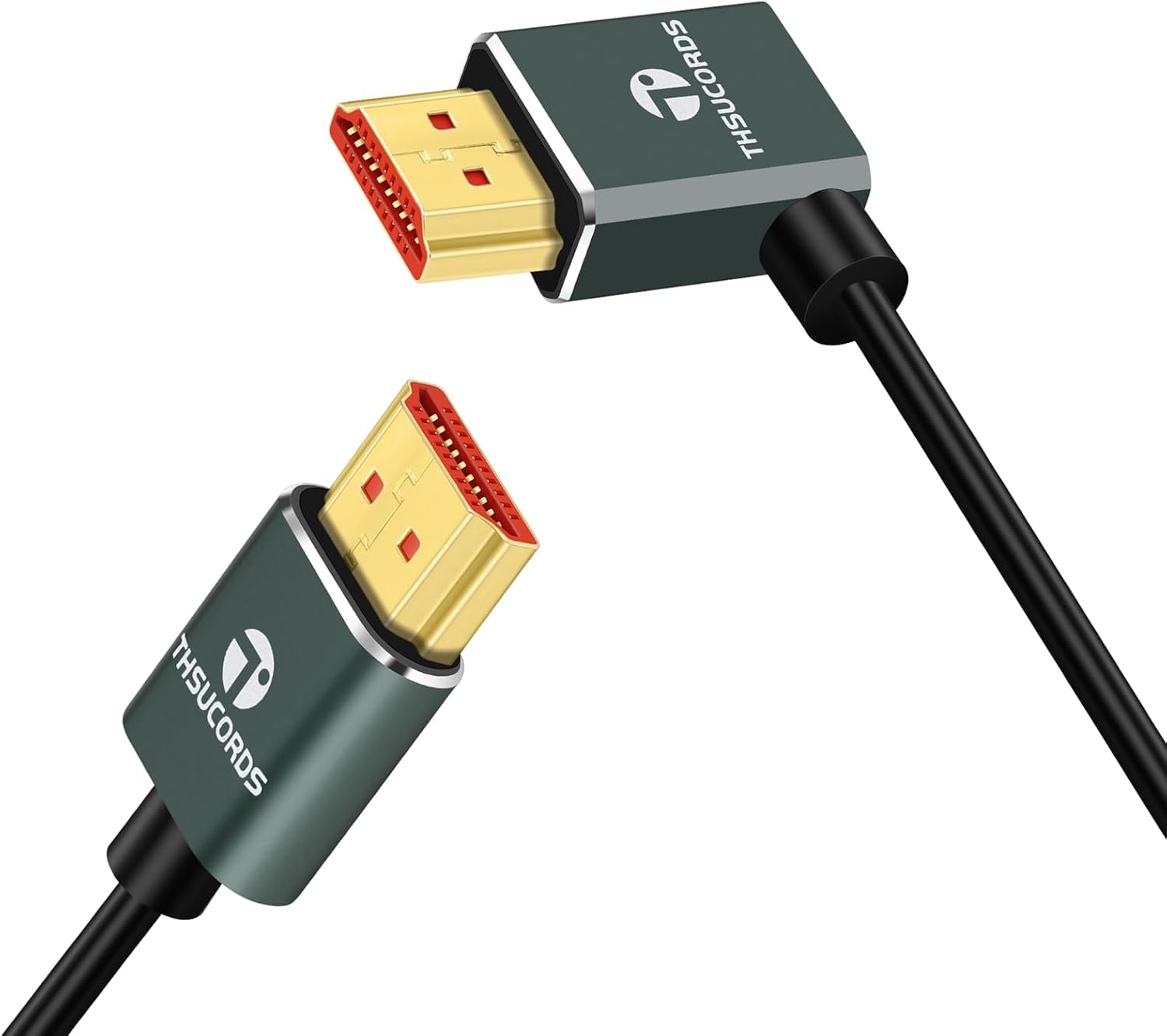 Thumbnail 1 de Thsucords Ultradünnes 8K HDMI Winkelstecker 2.1 0,5 m – Linkswinkliges Kabel (90°)