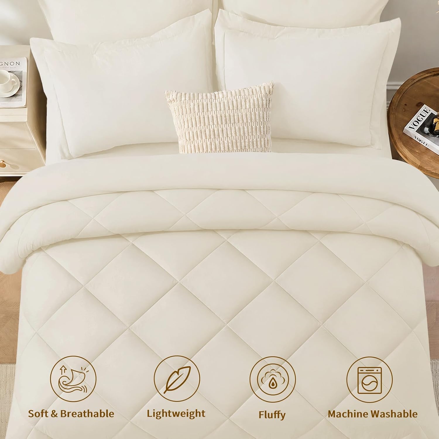 Detalle 2 de FUANNA Queen Comforter Set, 7-Piece