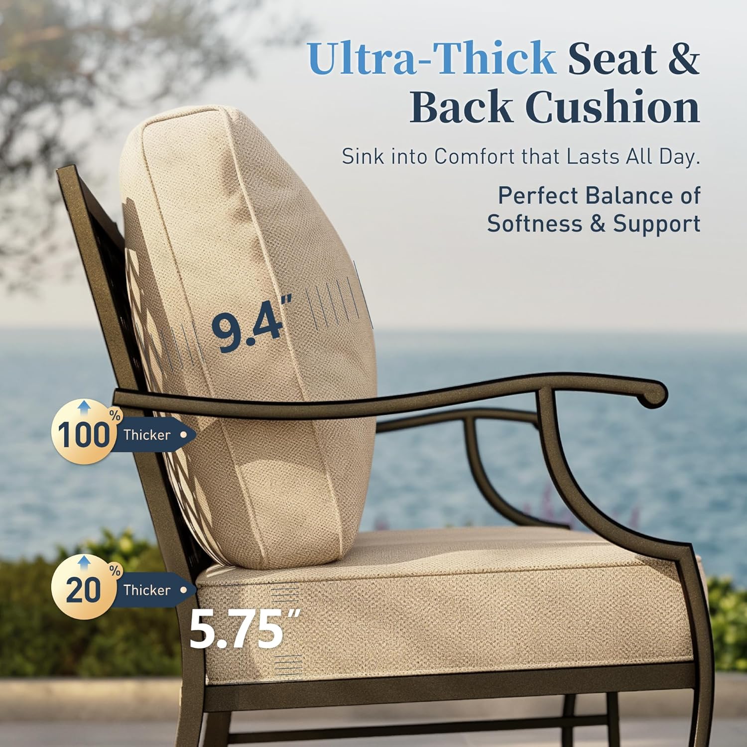 Detalle de SUNSHINE VALLEY CP003-01-5_I1 Metal Patio Conversation Set, 5 Seats