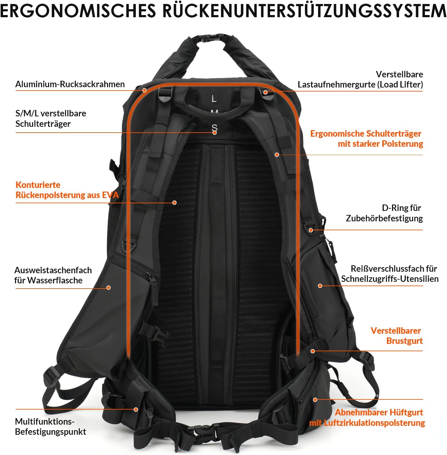 Thumbnail 3 de TARION Xprober Rolltop Kamerarucksack (35L) wasserdicht mit 16-Zoll-Laptopfach