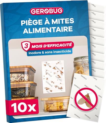 GEROBUG Piège à Mites Alimentaires XXL Pack – 10 pièges sans odeur, longue durée
