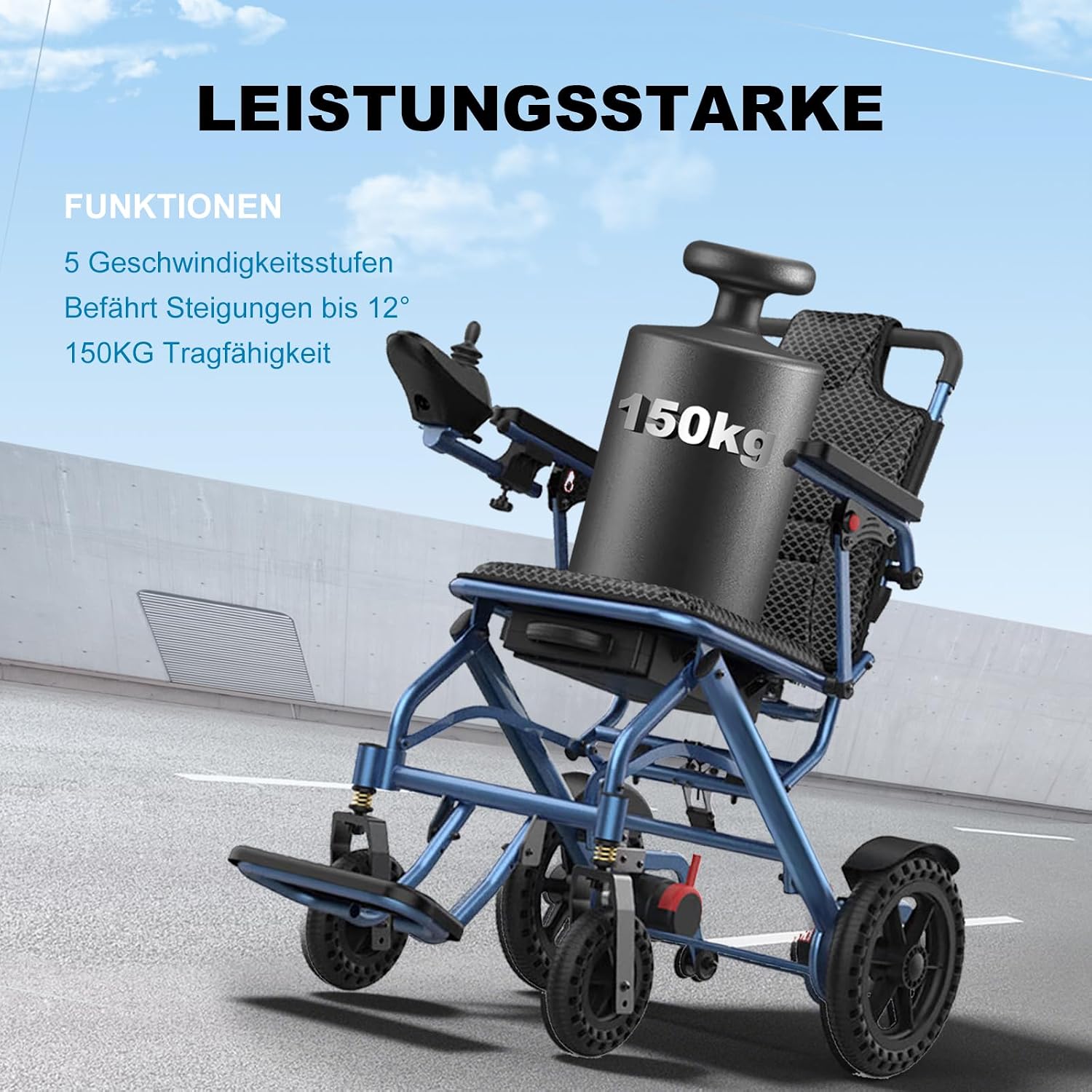 Thumbnail 5 de D04 Elektrischer Rollstuhl faltbar 150 kg