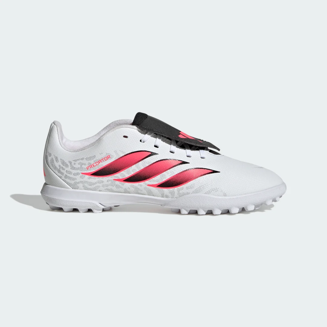 Detalle 2 de Bota de fútbol Predator Club con lengüeta plegable de Adidas – moqueta, color blanco