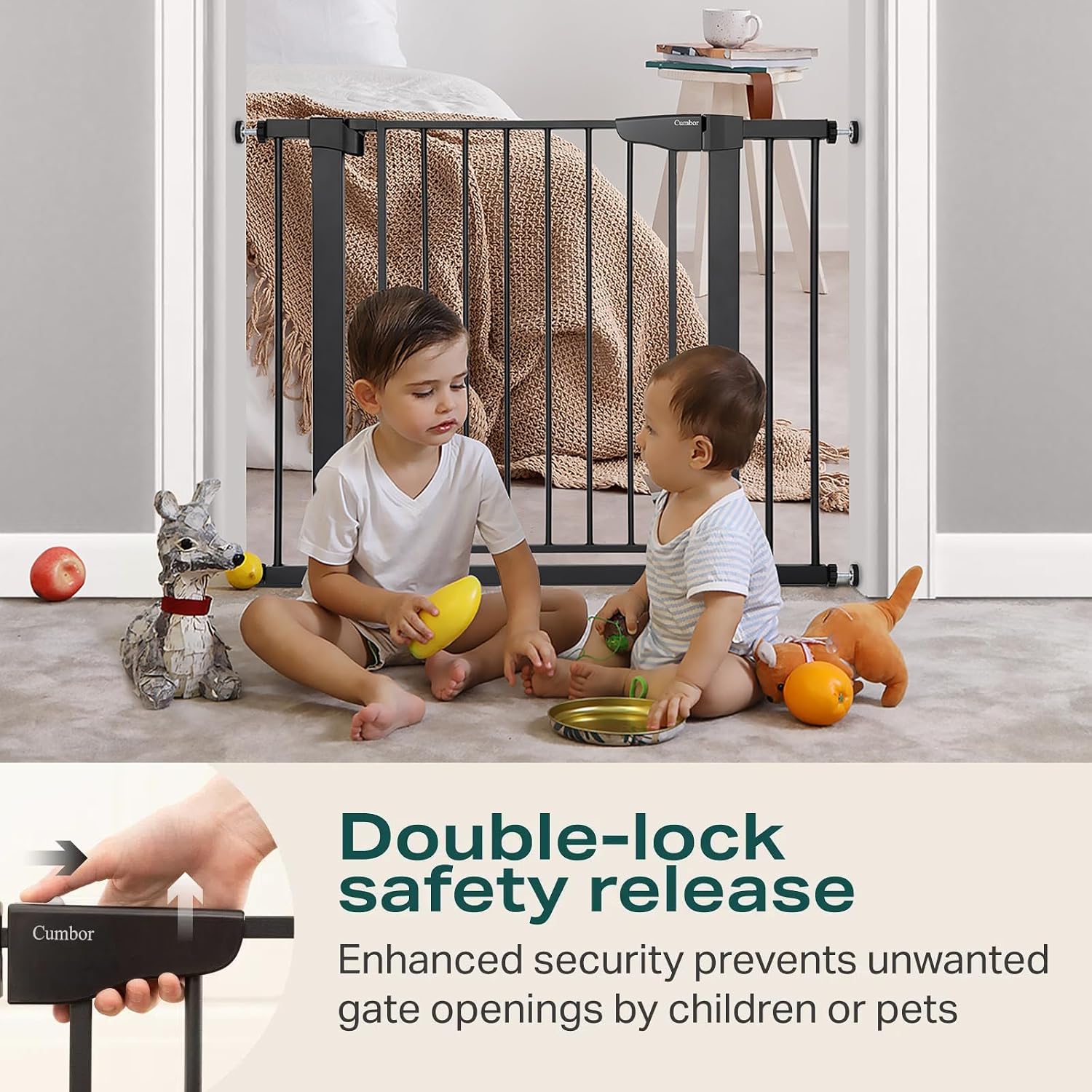 Detalle 2 de Cumbor Baby Gate 29.7–40.6 in 🚪