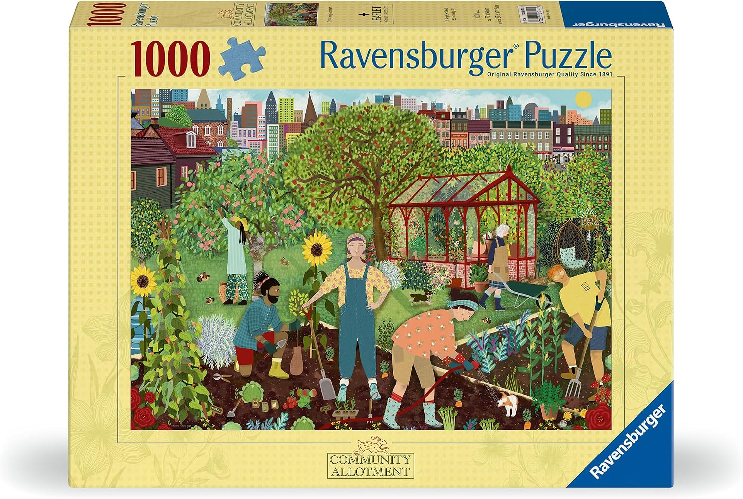 Detalle 2 de Ravensburger Community Allotment 1000-Piece Jigsaw Puzzle by Angela Holland (70 x 50cm) – Gardening Scene for Adults