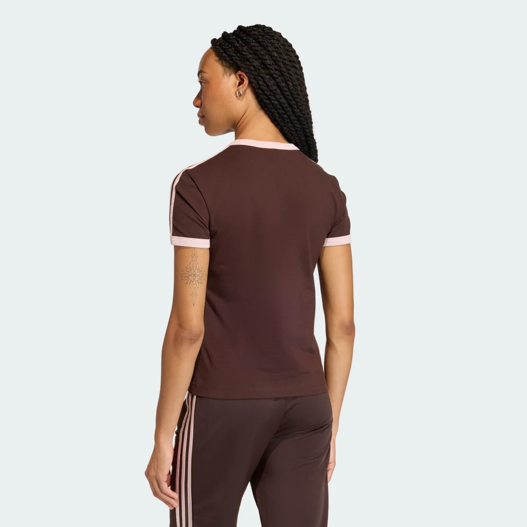 Thumbnail 1 de Camiseta 3 Stripes Slim de Adidas (color Marrón) – ajuste y estilo para el día a día