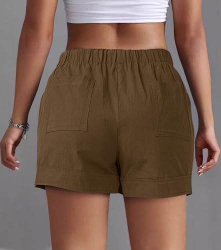 Thumbnail 2 de Comefohome Womens Shorts: Summer Drawstring Cotton High Waist with Pockets