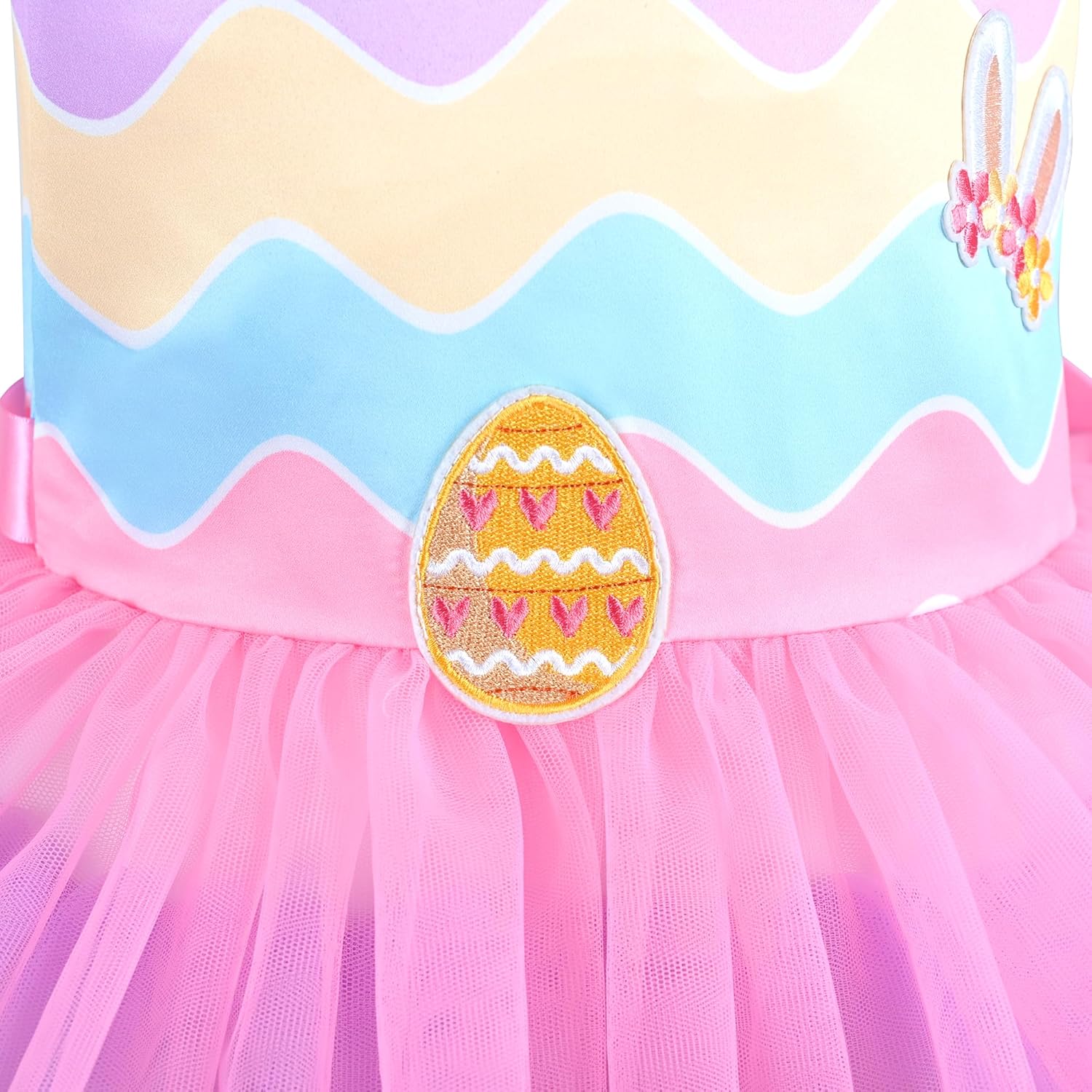Thumbnail 5 de Girls Green Easter Rabbit High-Low Dress with Egg Hunting Bag (Age 4–8)