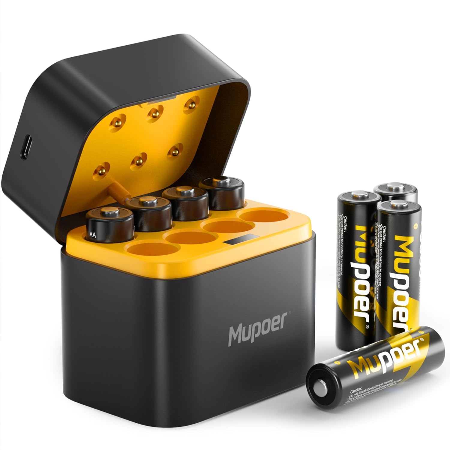Detalle de Mupoer AA1000 Rechargeable Lithium AA Batteries, 8-Pack with Charger, 1.5V