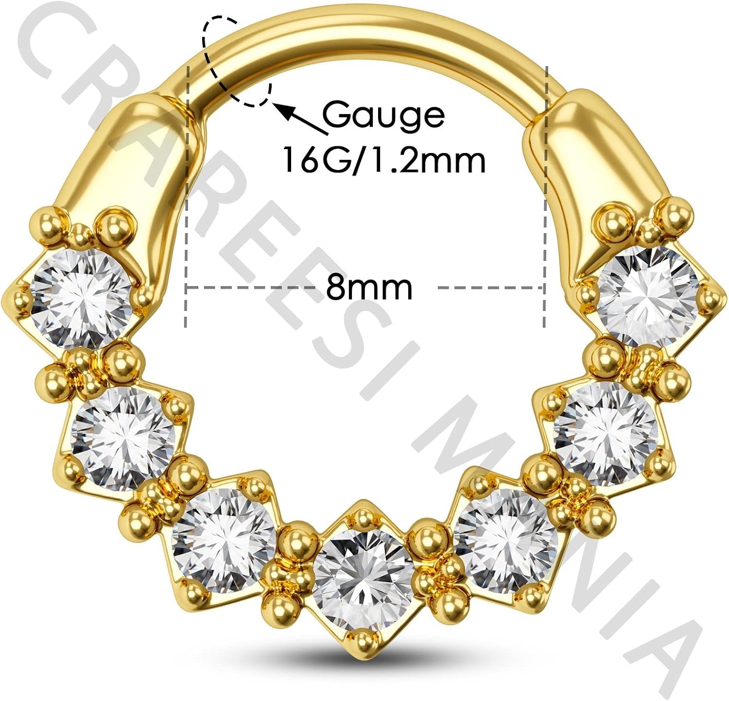 Detalle de CM Crareesi Mania septum ring 16G