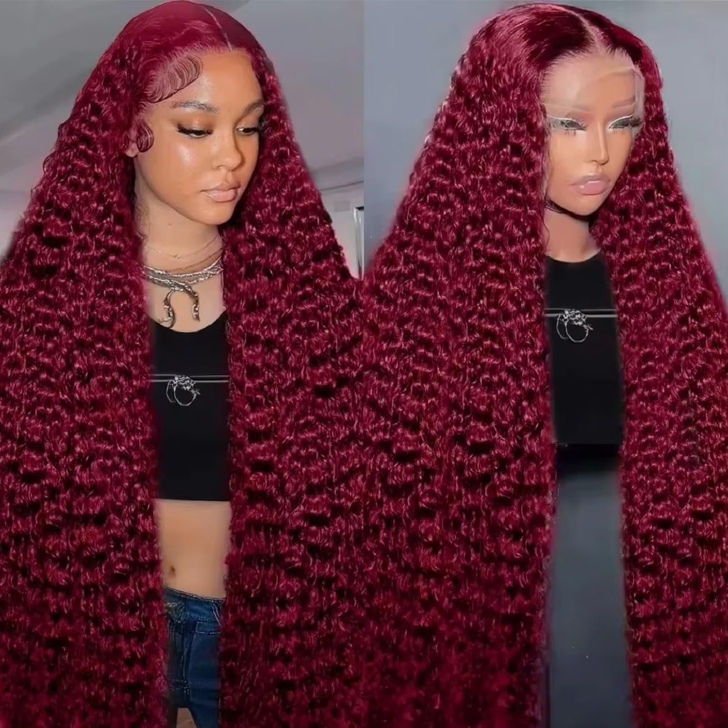 Thumbnail 6 de Harmsh 30inch Highlight Ombre 13x6 HD Lace Front Wig (Deep Wave, Honey Blonde)